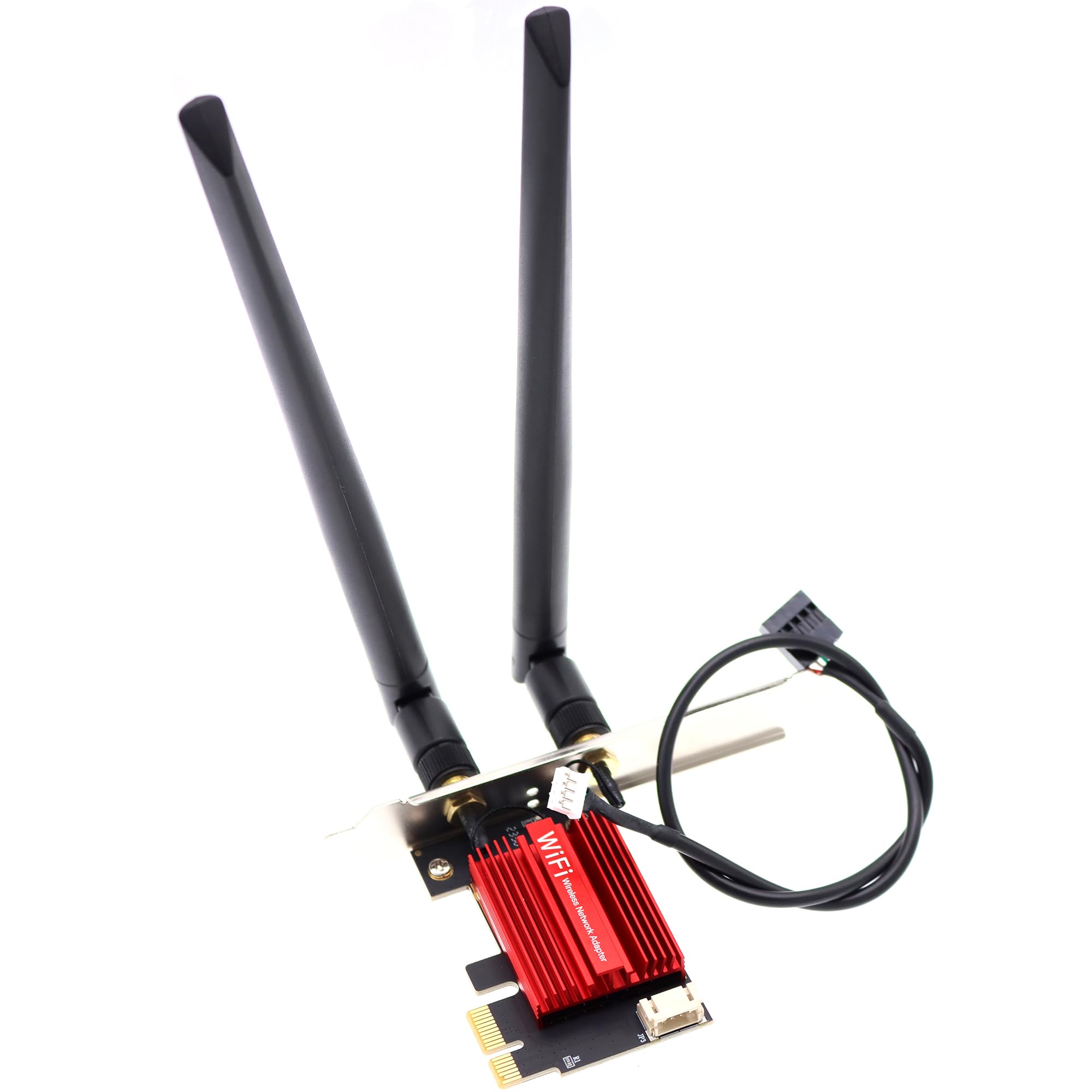 Deal4GO AX200NGW 802.11ax WiFi 6 2.4Gbps Dual Band Desktop PCIe Express Wireless WiFi Card Bluetooth 5.0 W/ 8dBi Antenna for Intel AX200 WLAN Windows 10 64-bit