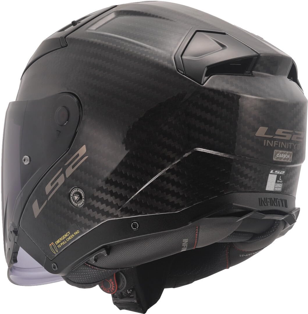 LS2, Casco Moto Jet INFINITY II CARBON Gloss Carbon, M | Uso moto