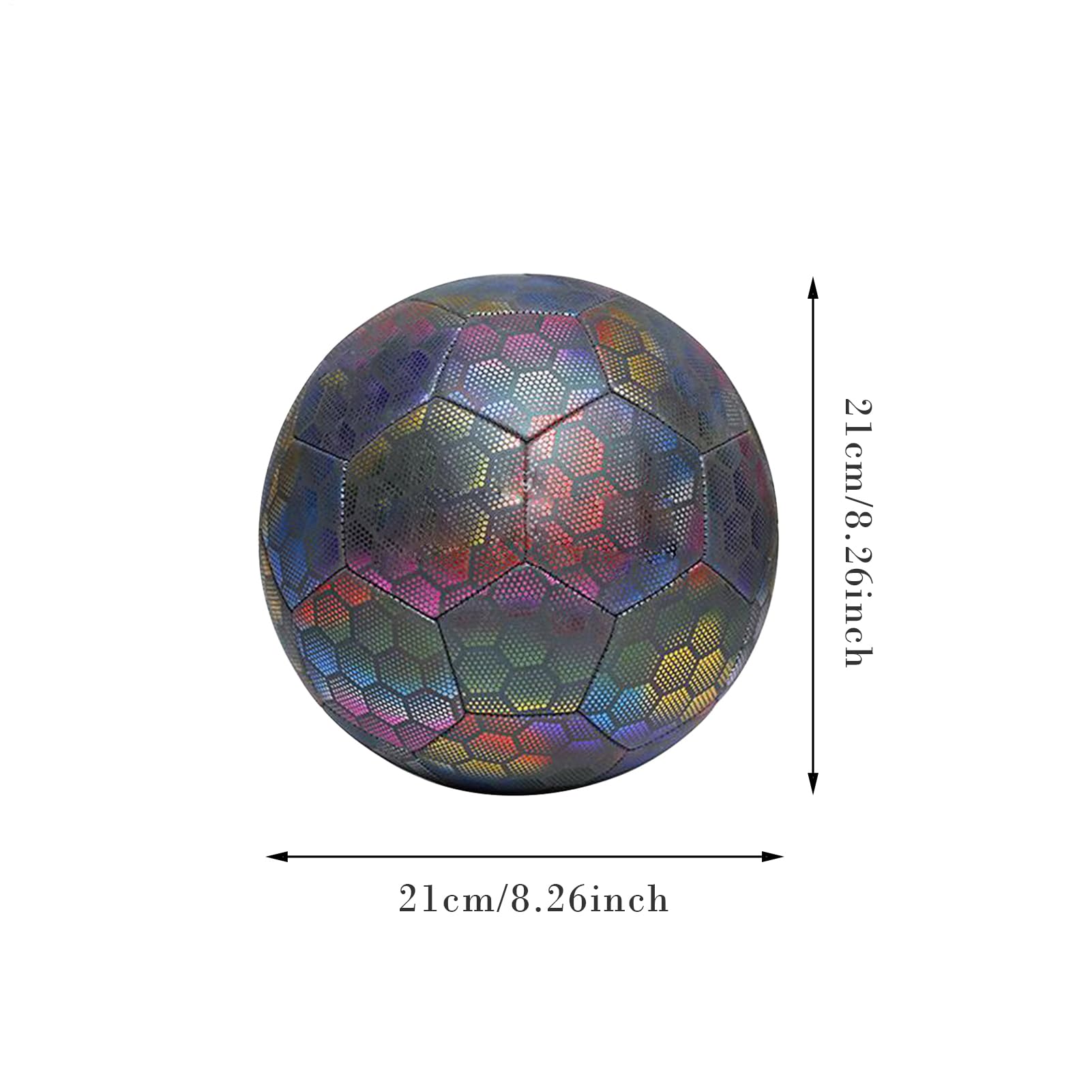 Pallone da calcio luminoso, pallone da calcio luminoso | Esercizio di riflettente per attività notturne luminose - Attrezzatura per esercizi fitness per esterni ed interni, sport di