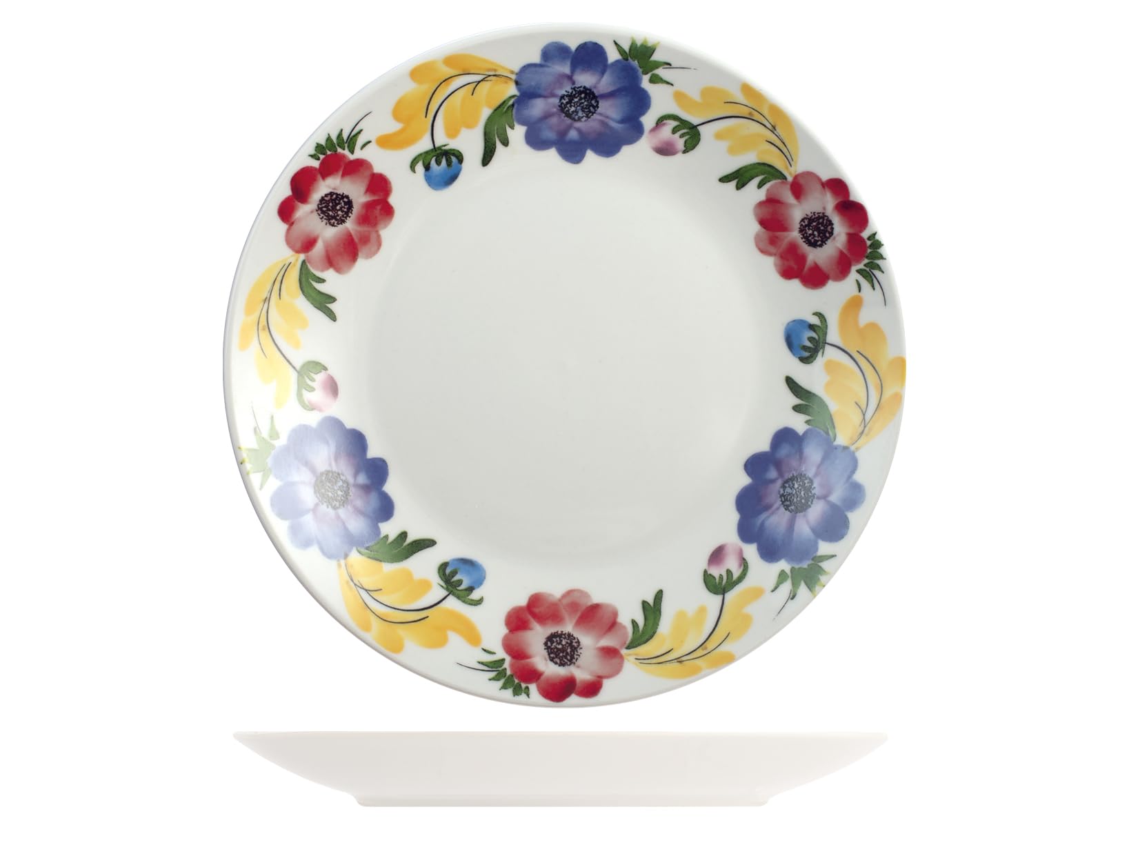 H&H, service de table, 18 pièces, Collection Jardin, porcelaine décorée, lavable au lave-vaisselle
