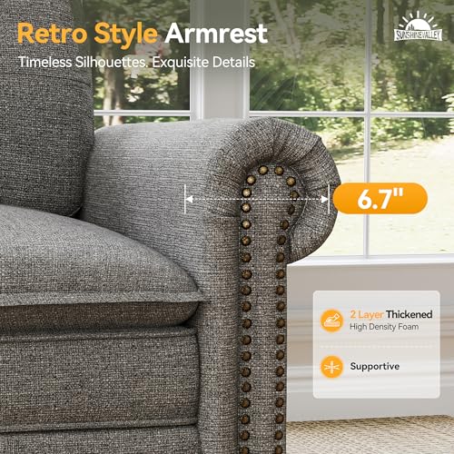 Image of SUNSHINE VALLEY 3-Piece 7-Seater Cloud Modular Sofa Set with Extra Deep & Wider Cushions, Oversized Mid-Century Modern Couch Set with Loveseat and Throw Pillows for Living Room, Linen Dark Grey