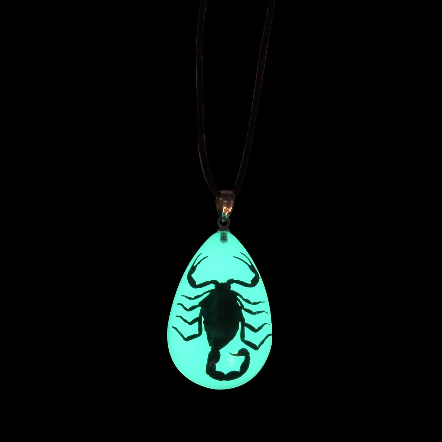 REALBUG Black Scorpion Glow in The Dark Necklace, Small