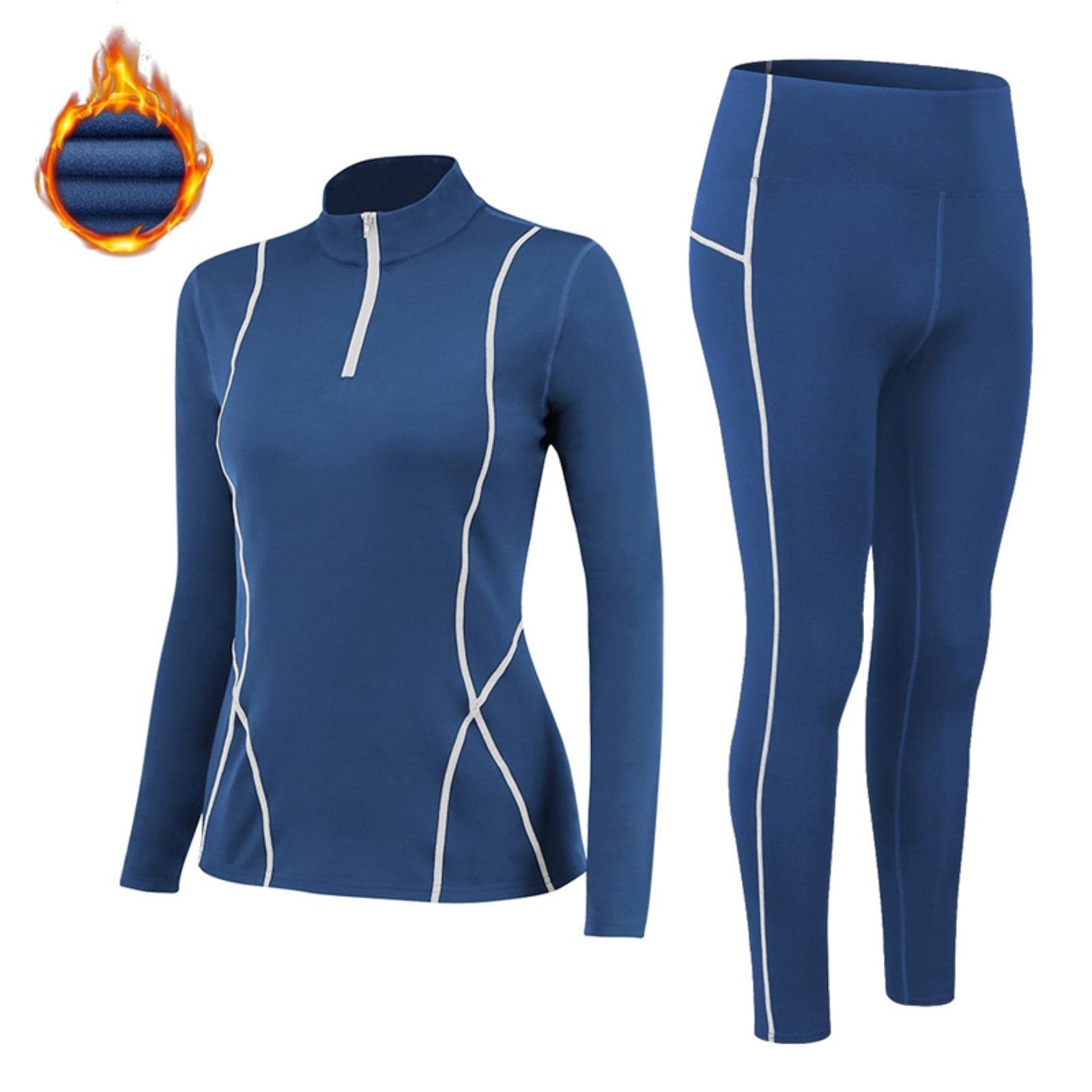 Intimo Termico Donna Dolcevita Set Pile Sottile Fitness Shapewear Elastico Stretto Abbigliamento Femminile Canottiere e Mutande
