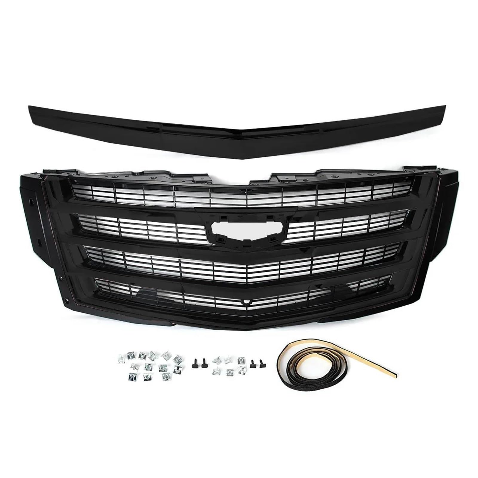 Car Front Radiator Grilles Front Grille + Hood Molding Trim Replace For Cadillac For Escalade 2015-2020 Platinum Bumper Upper Grill 23329115 GM1235129 22956470 Front Bumper Grille