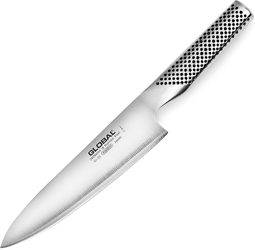 Global Cuchillo de chef, hoja de 7 pulgadas, acero inoxidable japonés