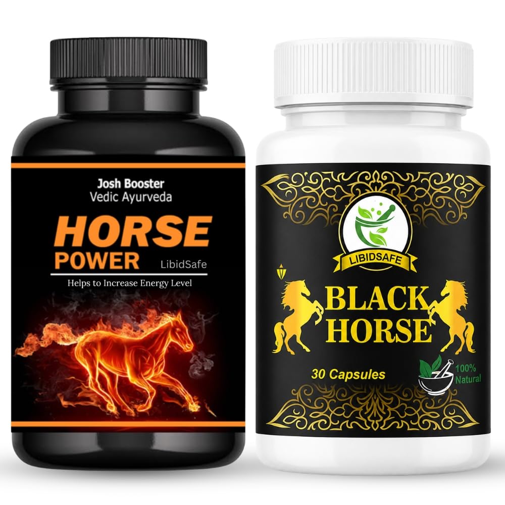 [BRSRGHAOO4HAKD3F] Get Black Horse Power Capsule & One Another Man Power Capsules for Dual Action - Improved Formula for Longer-Lasting Stamina and Maximum Strength, Pack of 2 for Superior Response