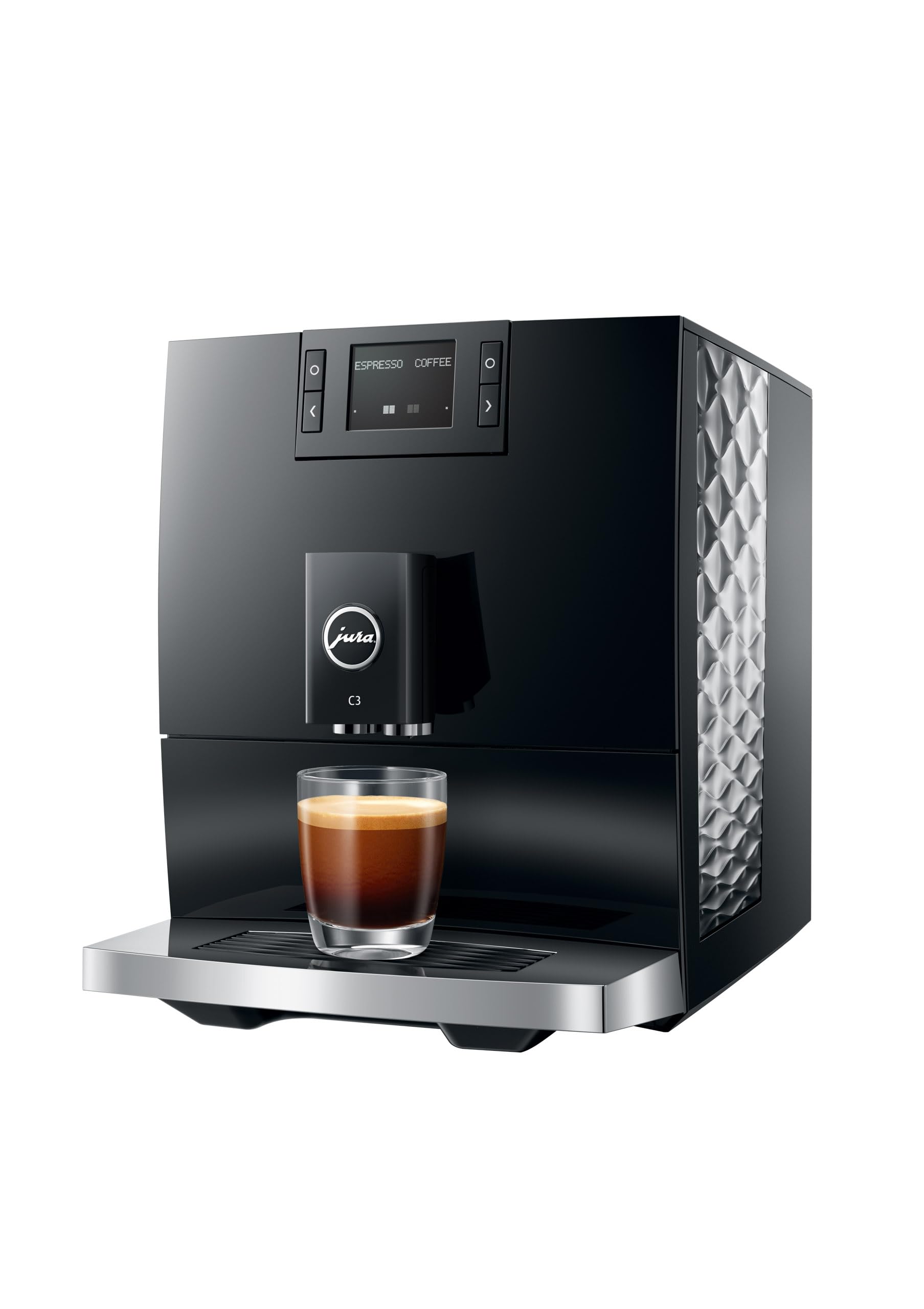 Jura - C3 Piano Black, automatyczny ekspres do kawy, wyświetlacz tekstowy, WiFi, zbiornik 1,6 l, 15 barów, Professional Aroma Grinder, 1450 W