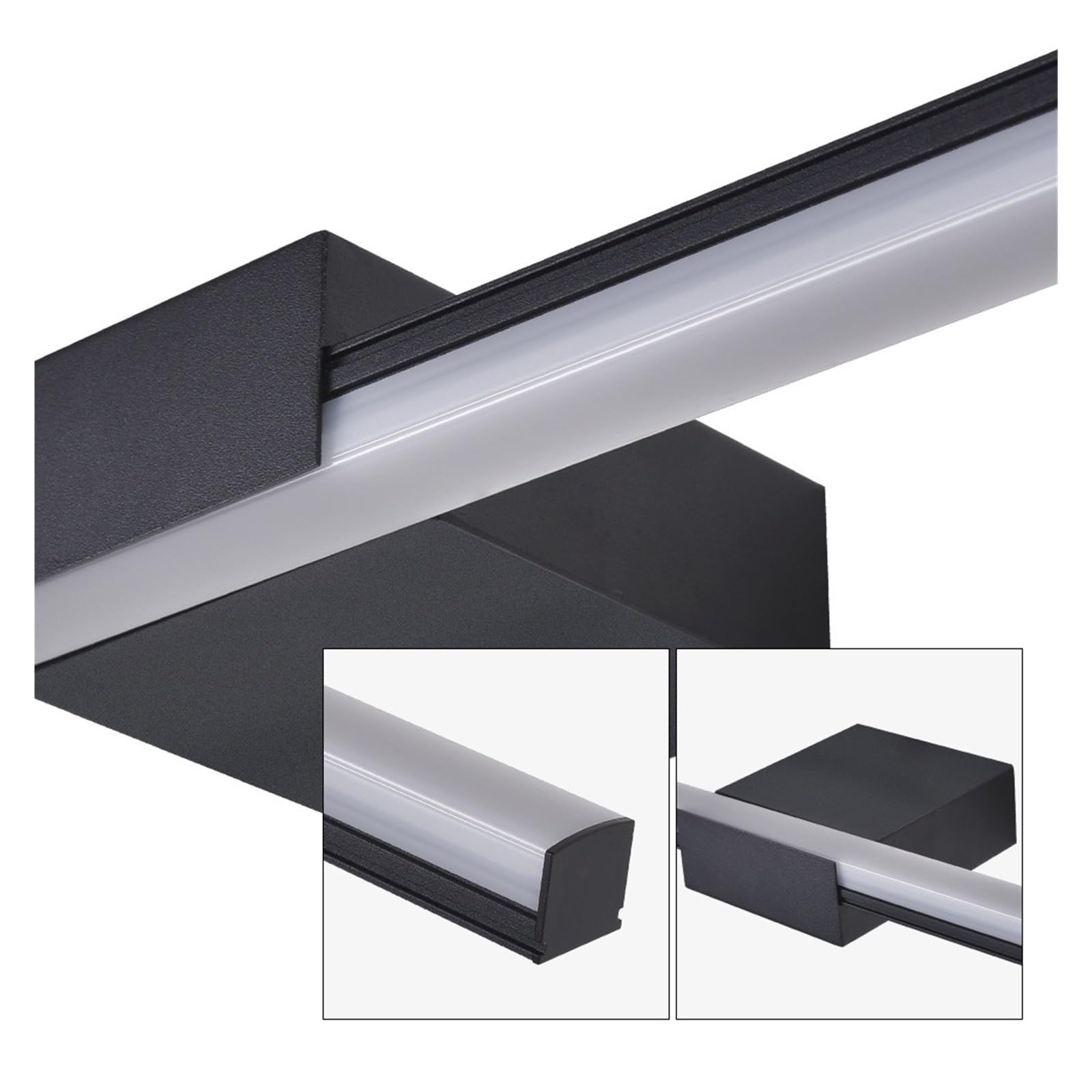 Oświetlenie ścienne LED, lampa dekoracyjna do kinkietu, wnętrze salonu do malowania portretów(Warm 2700-3500K,BLACK_80CM)