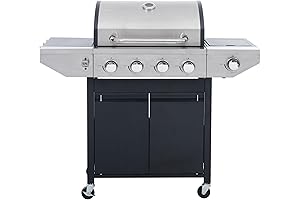 Nexgrill 4-Burner Propane Gas Grill with Side Burner and Thermometer