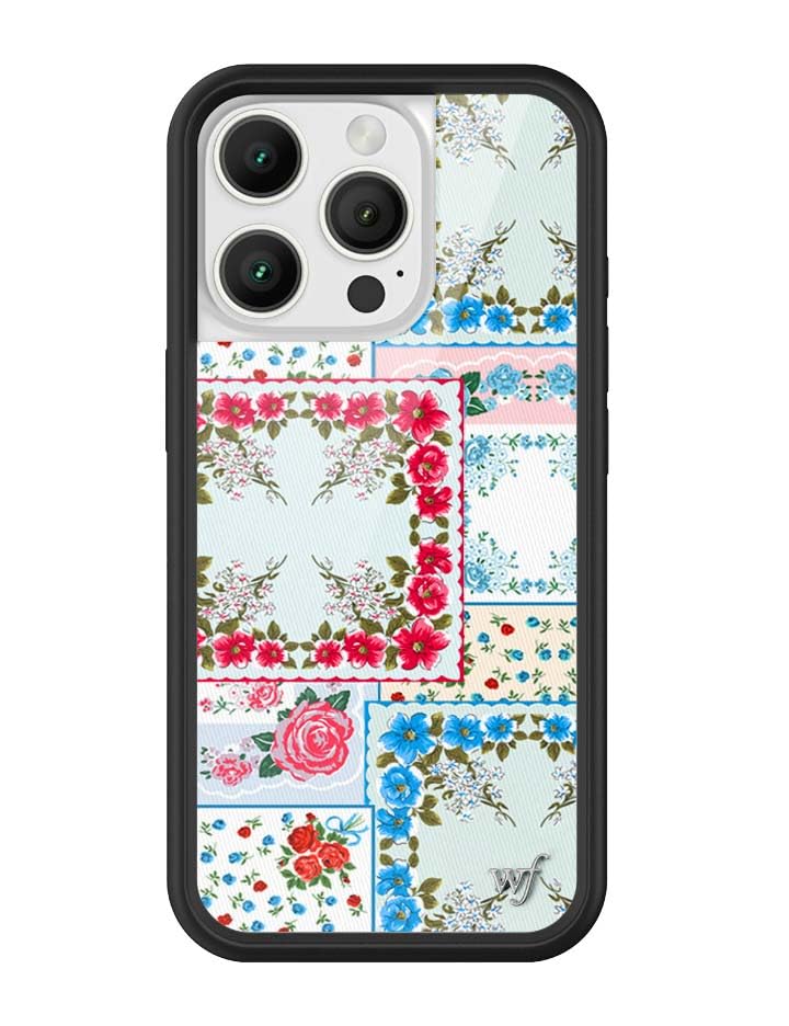 Image of Wildflower Cases - iPhone 16 Pro Compatible - FLL - Sweetheart Patchwork | Impact-Certified 6.5 ft Drop Protection Case, Raised Protective Bumper, Cute Aesthetic Design, Women-Owned Small Business