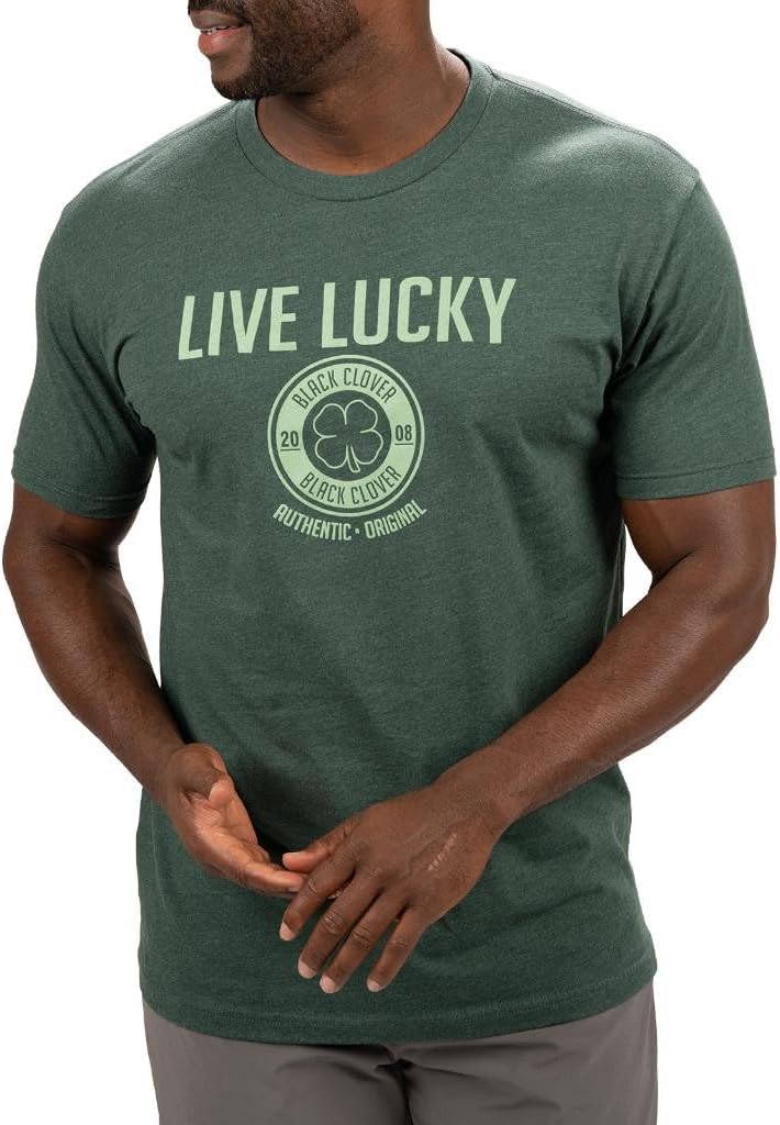 Black Clover Men's Short Sleeve Crew Neck Tee Authentic Luck T-Shirt