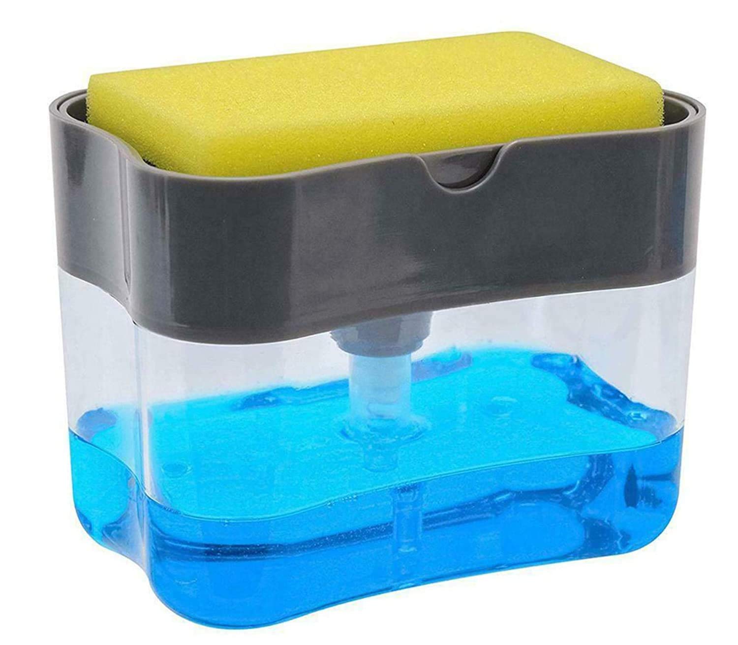DIYASHI® 2 in 1 Unbreakable Soap Pump Plastic Dispenser with Sponge Holder Caddy Cleaning Liquid Container for Home Bathroom Kitchen Sink Dishwasher Liquid (B09FPCJ2BR) Amazon Price History, Amazon Price Tracker
