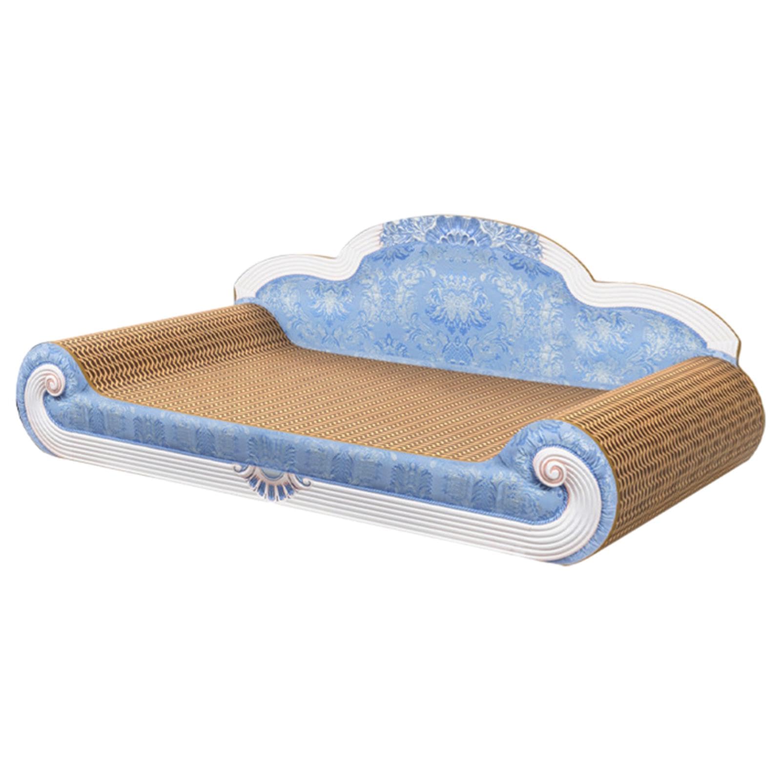 Griffoir pour Chat Lit pour Chat Canapé en Carton Ondulé Accessoire de Mobilier pour Chat Jouet Anti-griffure Structure Convient à La Décorati, Bleu