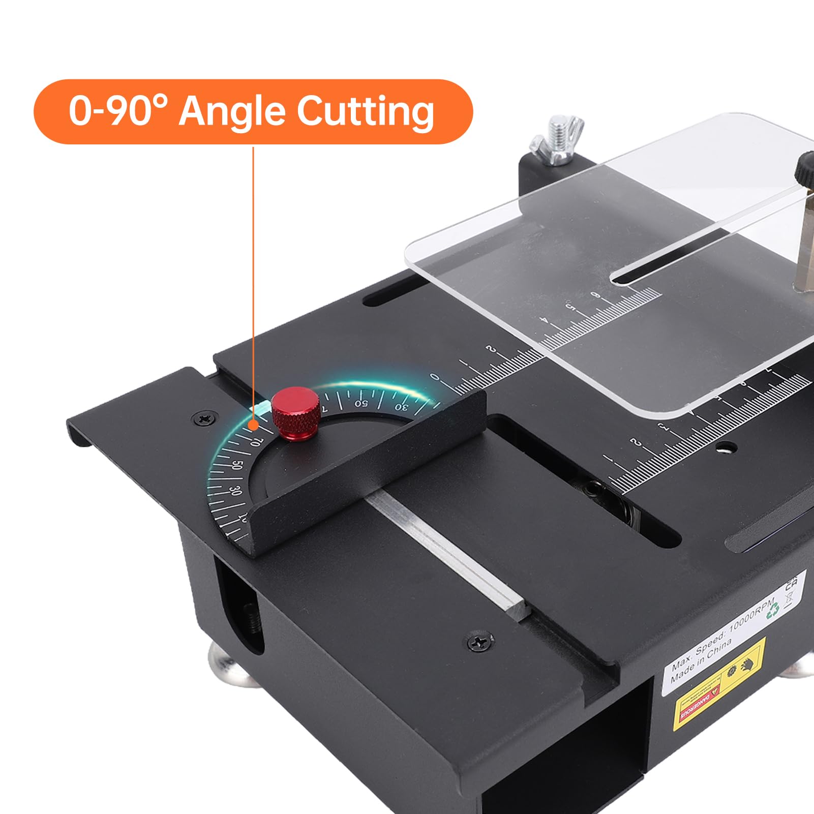 Mini sega circolare da tavolo elettrica per la lavorazione del legno, taglierina per metallo, 7 velocità regolabili, regolazione dell'angolo con diverse lame, profondità di taglio regolabile per legno