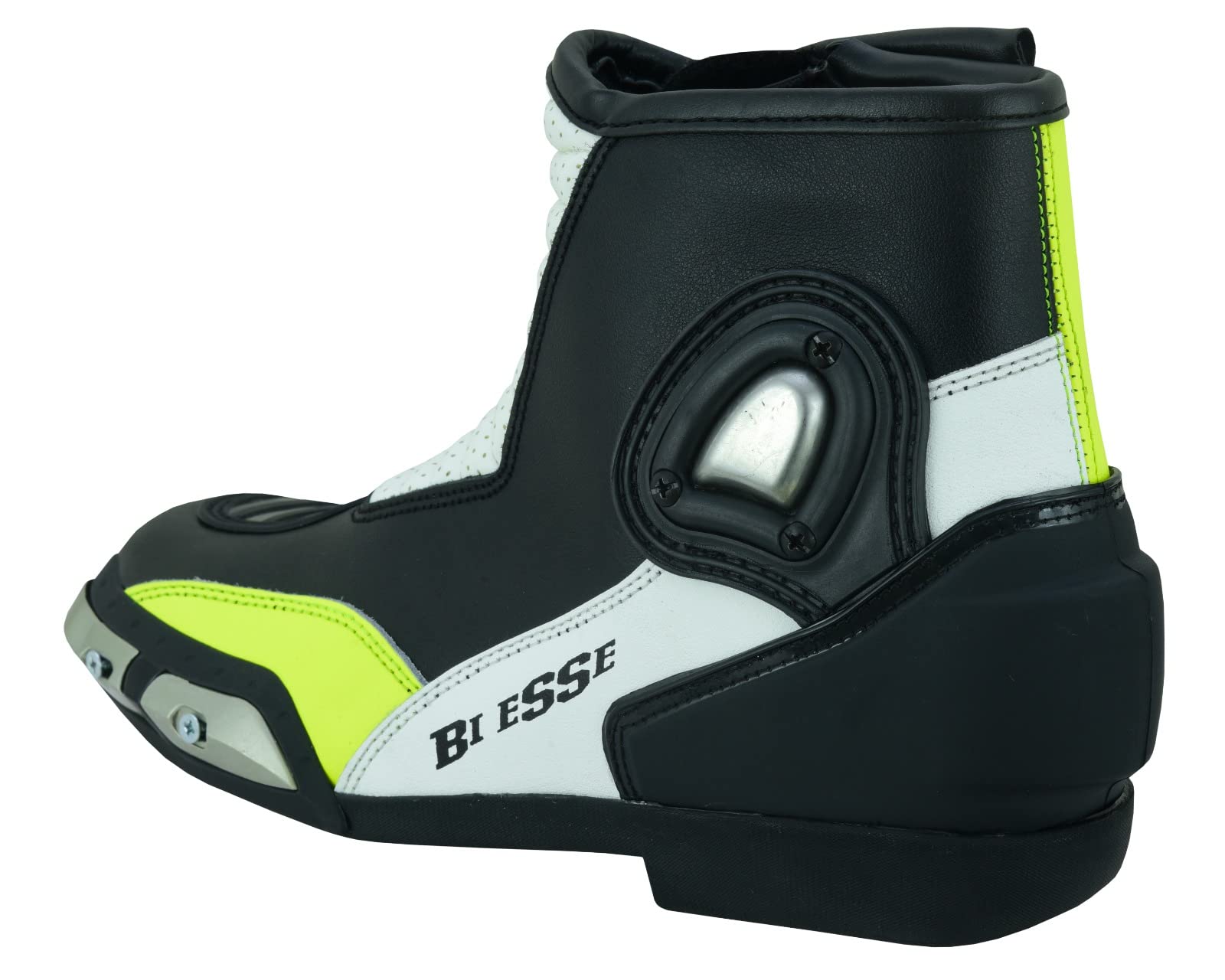 BI ESSE Scarpe da Moto Stivaletti in Pelle Traforato con Slider