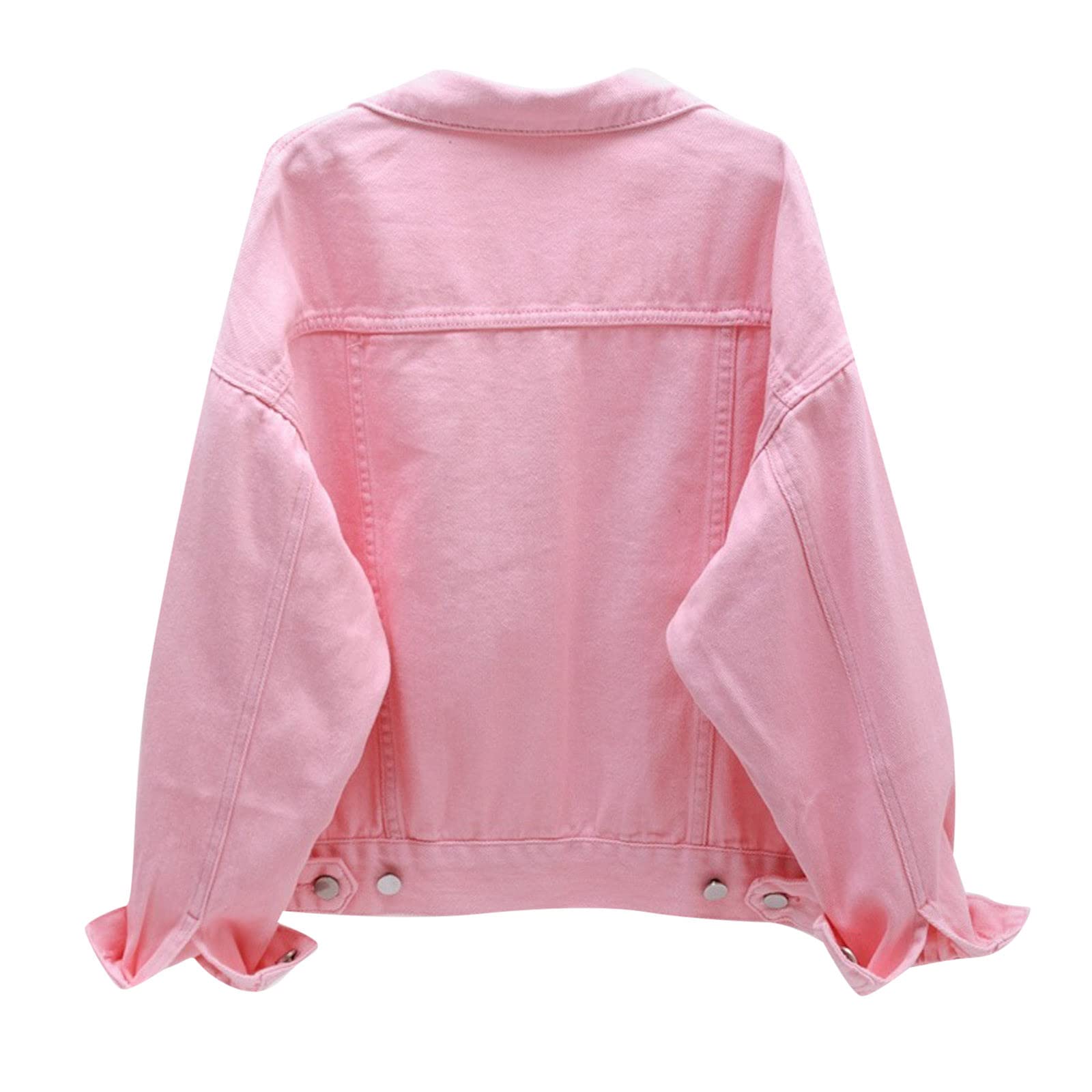 Genérico Chaquetas Vaquera Mujer - Chaqueta Vaquera De Mezclilla con Bolsillos De Manga Larga Y Dobladillo con Botones De TamañO para Mujer
