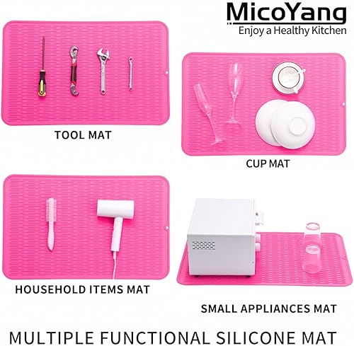 Miniatura 847 de Tapete de silicona para secado de platos para múltiples usos, fácil de limpiar, ecológico, resistente al calor, tapete de silicona para encimera