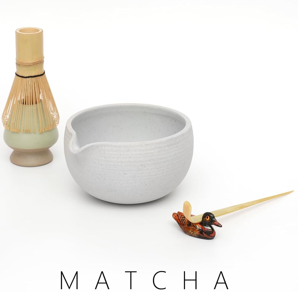 Artcome Japanese Matcha Tea Set, Matcha Bowl With Pouring Spout, Matcha Whisk, Tea Scoop, Whisk Holder, Matcha Powder Caddy, Handmade Matcha Ceremony
