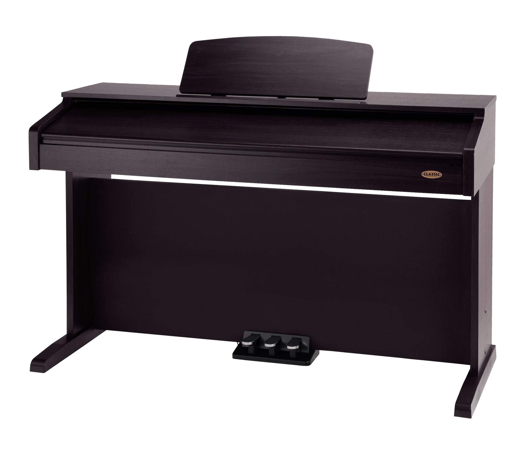 Classic Cantabile DP-210 RH E-Piano SET inkl. Bank, Kopfhörer, Schule (Digitalpiano 88 Tasten Hammermechanik, Kopfhöreranschlüsse, USB, Metronom, 3 Pedale, Piano für Anfänger, inkl. Noten) Rosenholz
