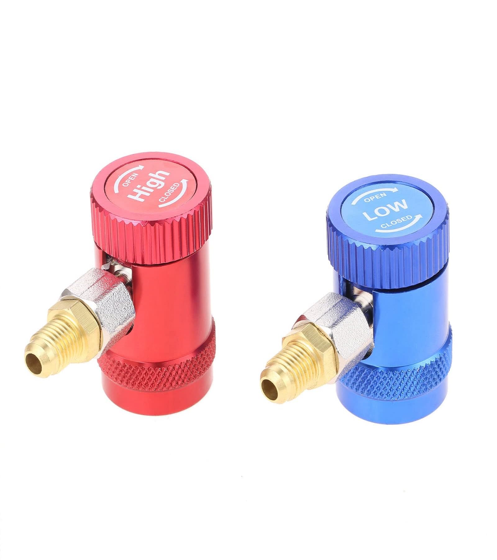 Aupoko R1234yf Coupleurs rapides, côté haut/bas R1234yf Adaptateurs de connecteur manuels avec port mâle de 6,35 mm, remplacement pour manomètre de collecteur de réfrigérants A/C