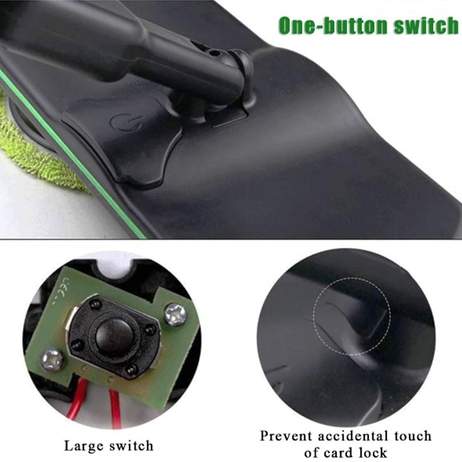 Fregona Wireless Eléctrico Rotativo, Electrónica Doble Vuelta Fregona y Pulidora, Altura Ajustable, Jefes Reutilizable Mopa Microfibra, para Cualquier Superficie Dura