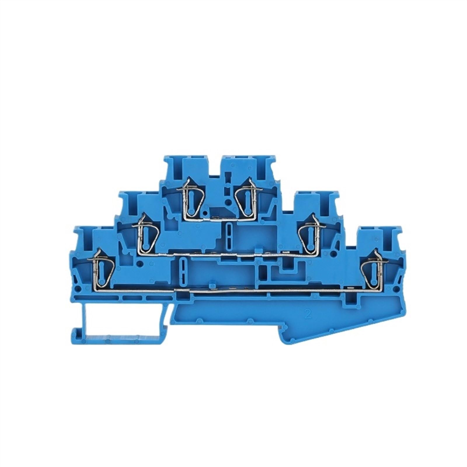 Terminale connettore 5 pezzi ST2.5-3L gabbia a molla 2.5mm2 3 livello tre cablaggio spina del cavo elettrico ST 2.5-3L morsettiera su guida Din(Blue)