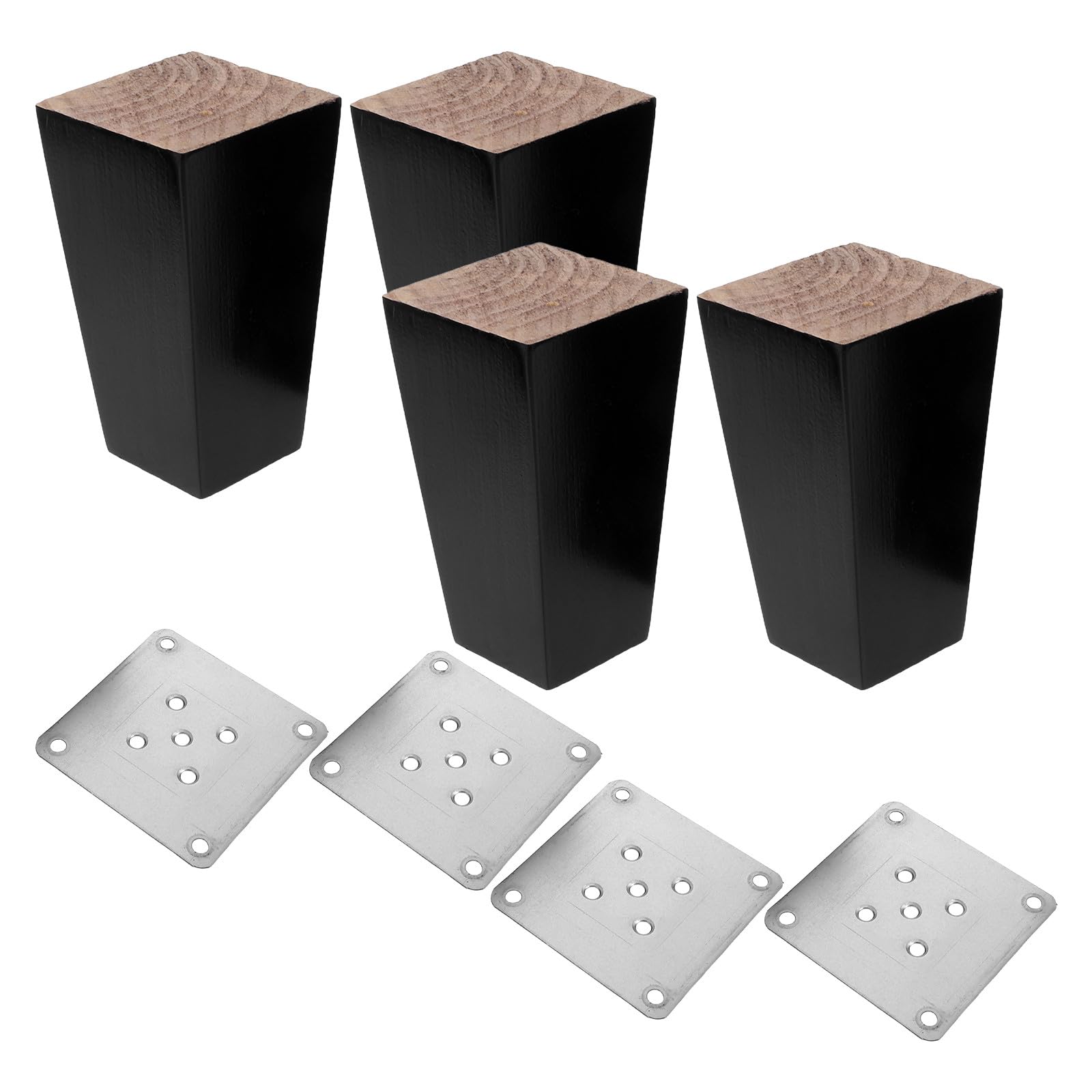 Patas cuadradas de madera 10cm EXCEART para elevar sofás y renovar sillones