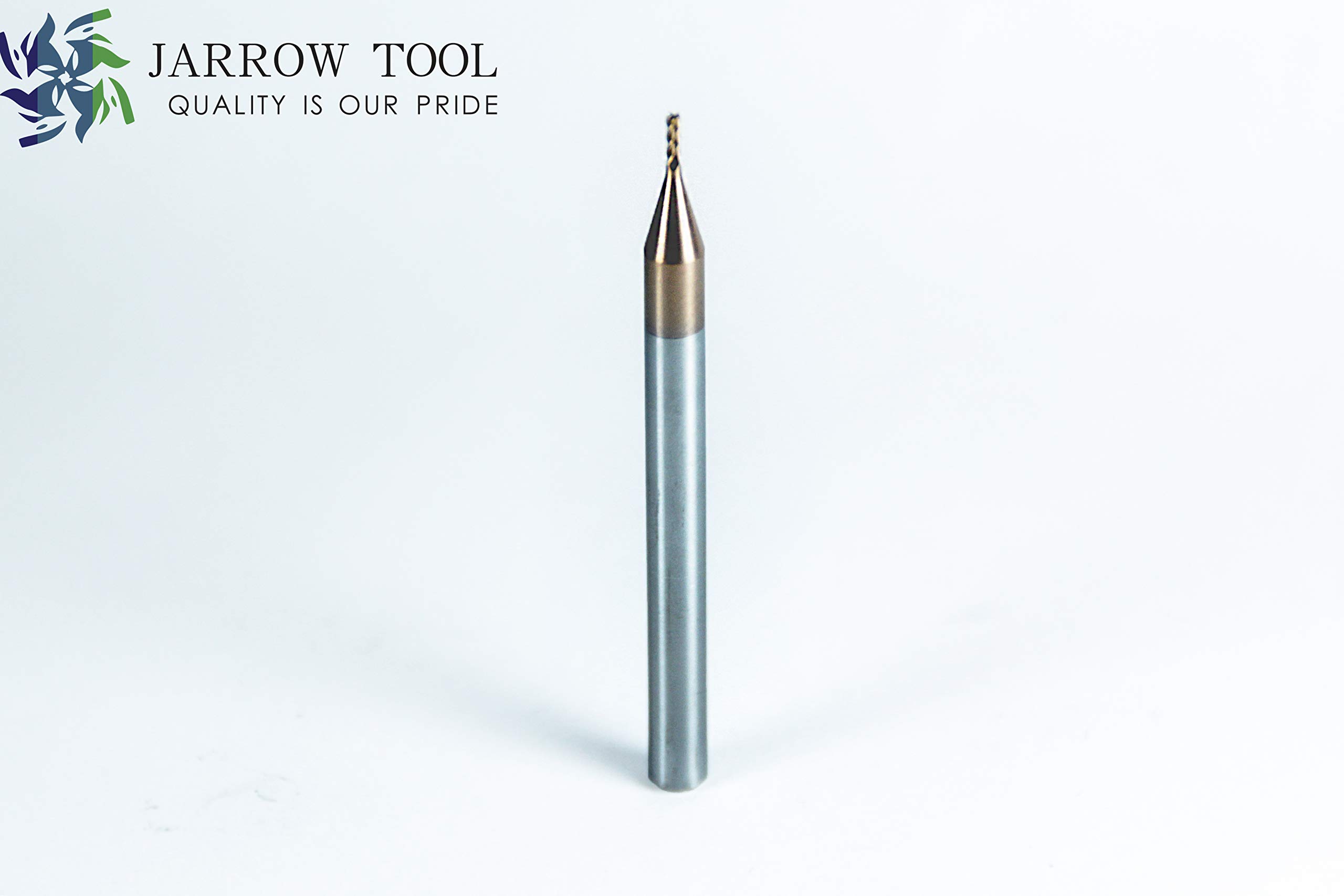 Jarrow - Fresa a naso quadrato in carburo per fresatura di macchine CNC, per acciai legati/metalli induriti - 4 flauti - 55HRC TiAlN rivestito (5 pezzi, 1/16)