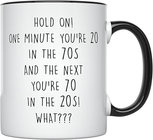 Miniatura 1 de YouNique Designs Taza de café de 70 cumpleaños, 11 onzas, regalos de feliz cumpleaños 70 para mujeres y hombres, los mejores regalos para mujeres de