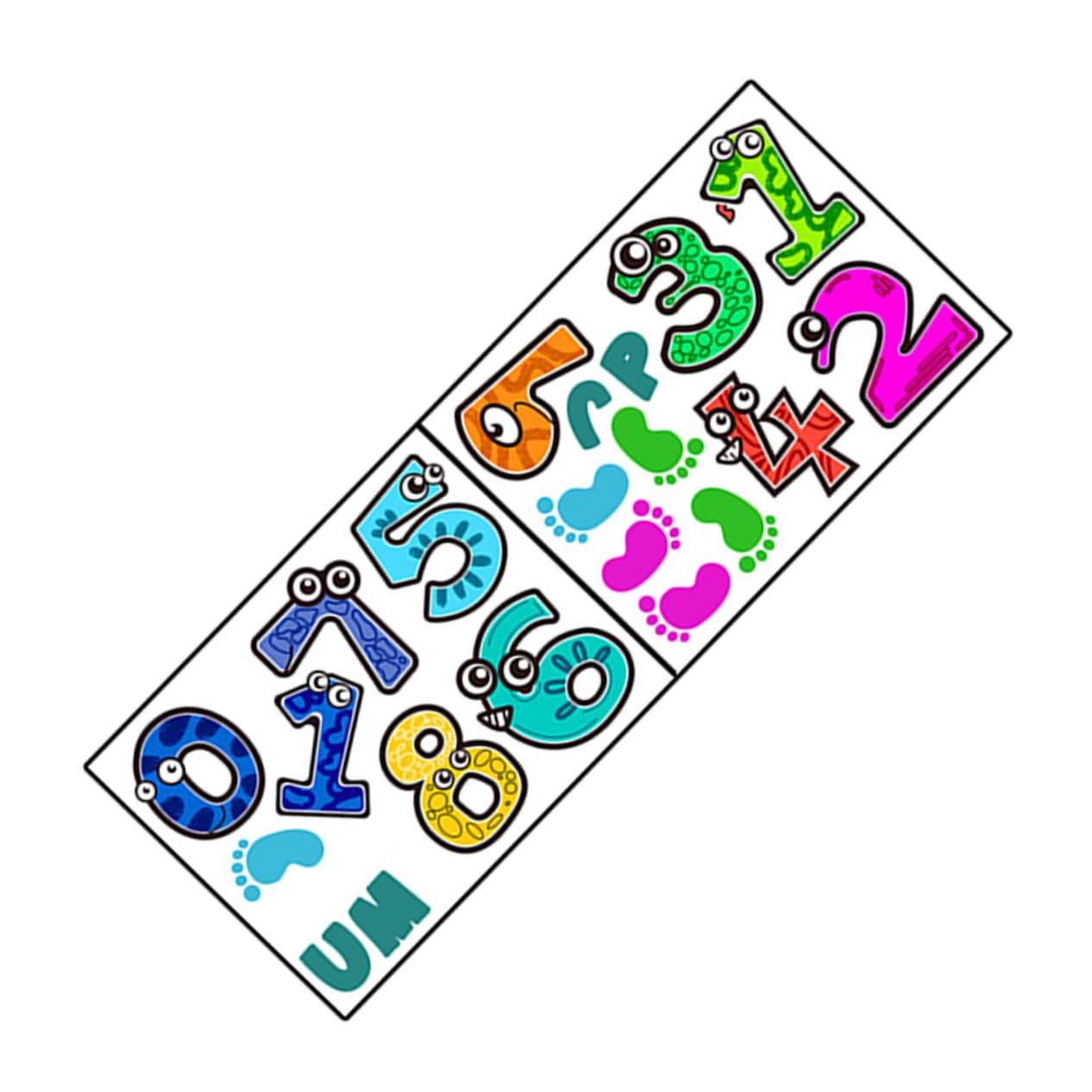 SUPVOX Interactive Learning 1 Set of Cartoon Floor Decals Number Game Lattice Removable for Boys and Girls