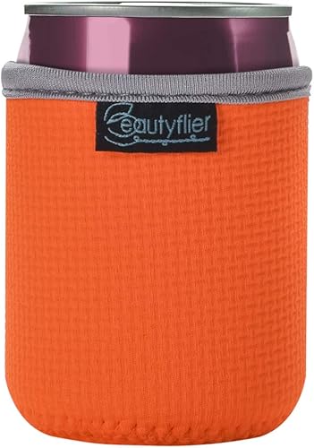 Vista 5 de Beautyflier Paquete de 4 fundas aislantes de neopreno antideslizantes en relieve, fundas gruesas y plegables para latas de bebidas, para fiestas