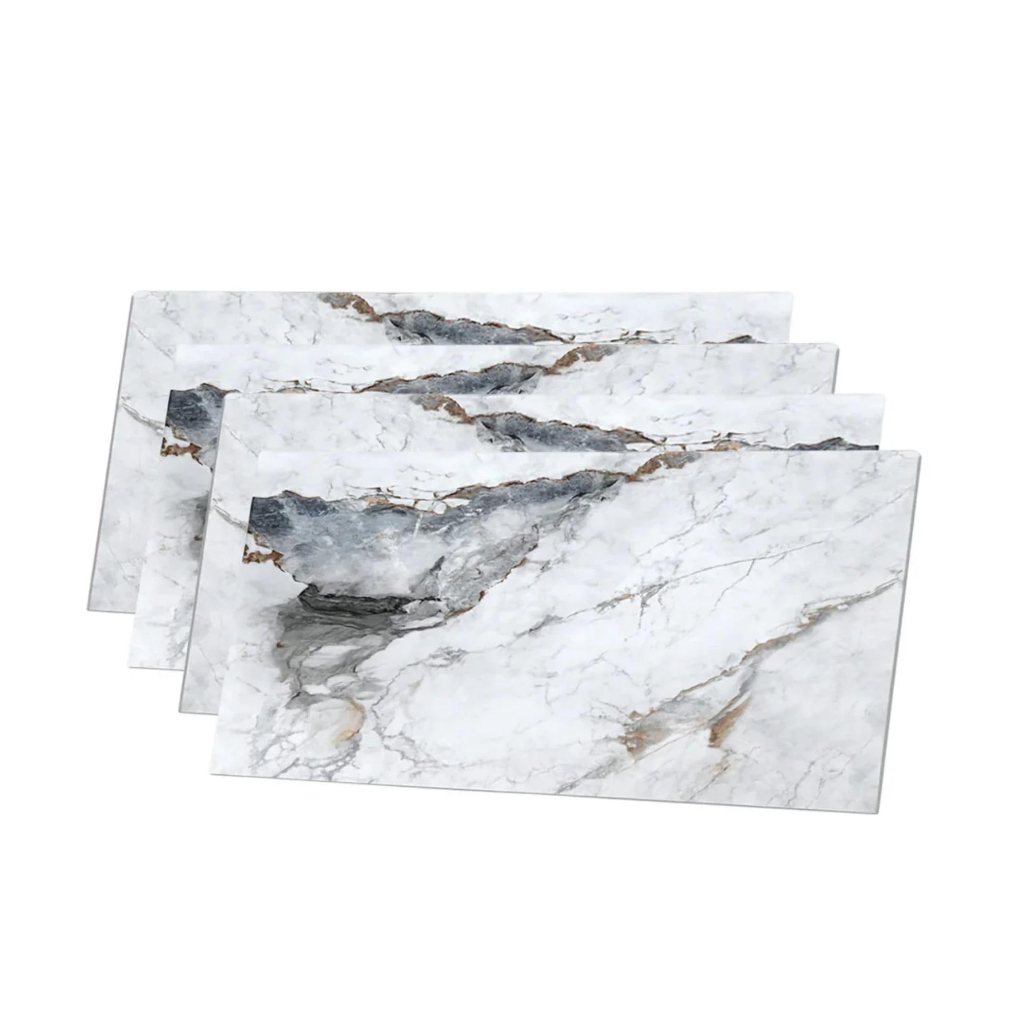 WallDec Marble Effect Wall Panels 120 x 60 cm(47.2 x 23.6 Inches), PVC Marble Look Wall Cladding, Waterproof Panels for Kitchen Splashbacks, Bathroom Walls & Interior Decoration, Easy DIY Installation