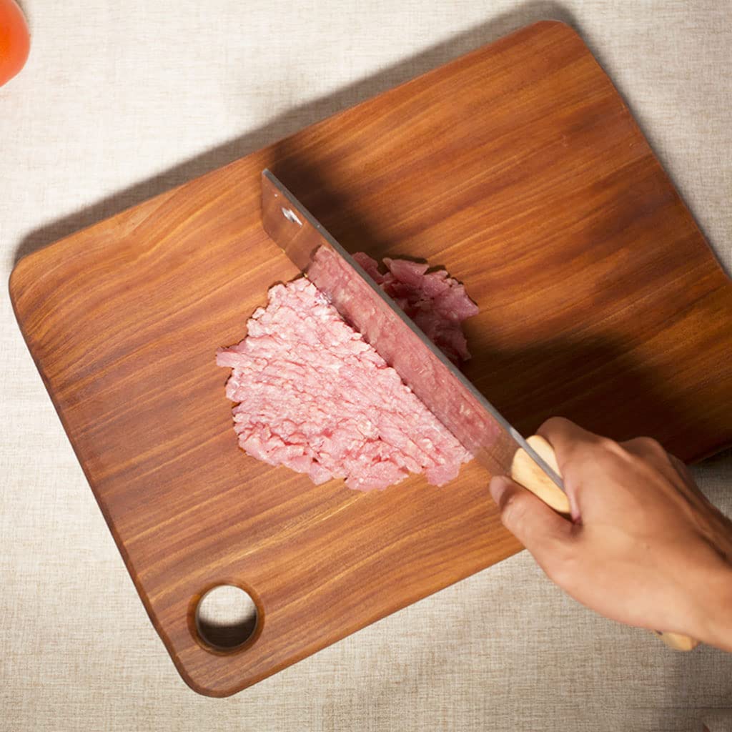 Desek do krojenia Premium Choing Board Prostokątna Pogrubiona Deska Do Krojenia Drewniana Deska Do Krojenia Dwustronna Deska Do Krojenia Z Uchwytami Do Mięsa Warzywa Deska Do Krojenia, 38 cm/14,9 cala