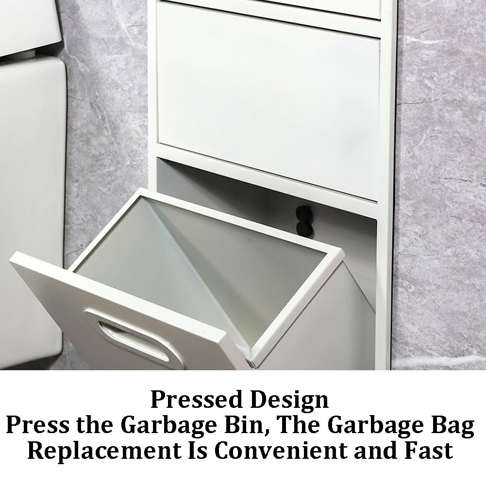 Duschregal aus Edelstahl, integrierter Shampoo- und Toilettenartikelhalter, grauer Mülleimer, platzsparendes Design, 20 x 66 x 14 cm / 7.87x25.98x5.51in, langlebig und stilvoll