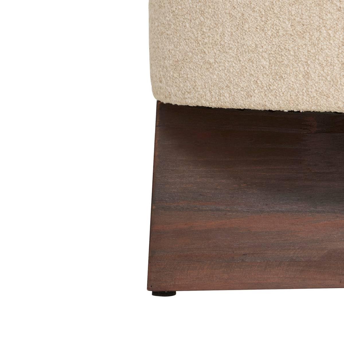 Atmosphera - Pouf Rond Kayan Argile - D 50 x H 30 cm - Pieds en Pin, Siège d'Appoint - pour Salon, Chambre