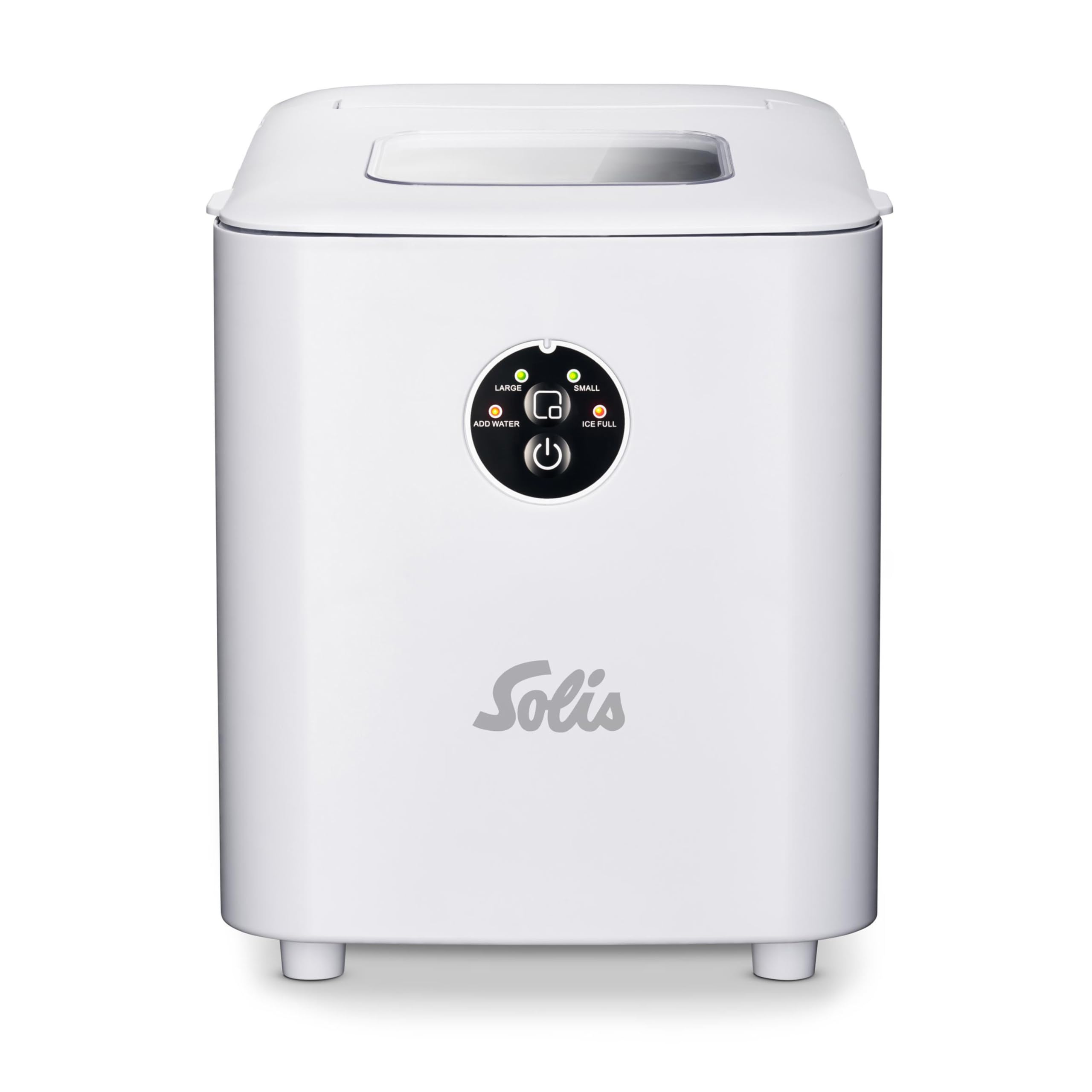 Solis Ice Cube Express Machine à Glaçons 8 Glaçons en 8 Minutes Ice Cube Maker avec Taille de Glaçons Réglable, Machine à Glaçons Autonettoyante pour Cuisine, Bureau, Fête et Bar, Blanc