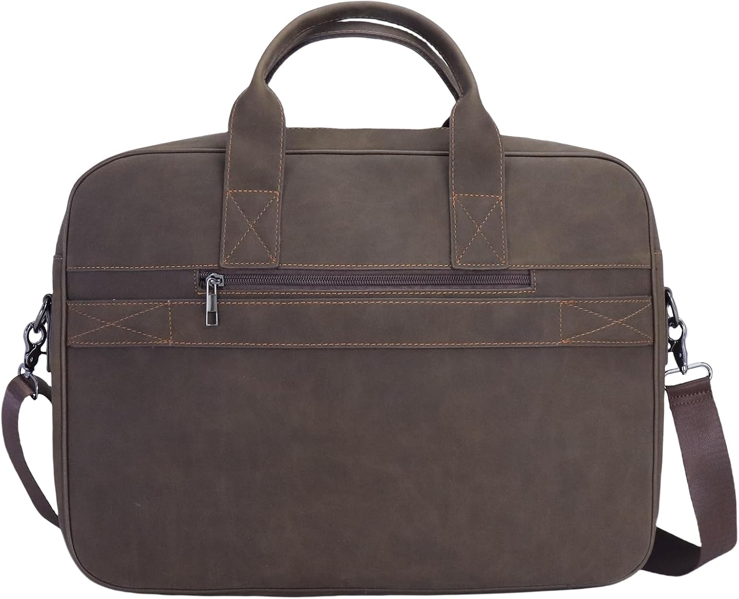 Vintage Faux Leather Briefcase: 15.6" Roomy/17 Compact Laptop Messenger Bag for Men - Crossbody Business Travel Satchel