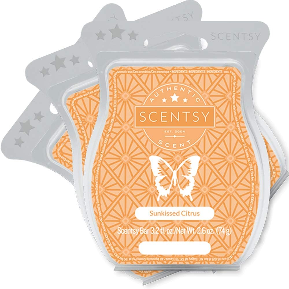 ScentsySunkissed Citrus, Wickless Candle Tart Warmer Wax 3.2 Oz Bar, 3-pack (3)