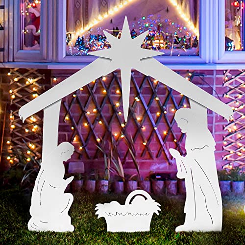 ABYNOW Krippen-Sets für Weihnachten Outdoor Große Größe Krippe Szene Hof Dekorationen Cover