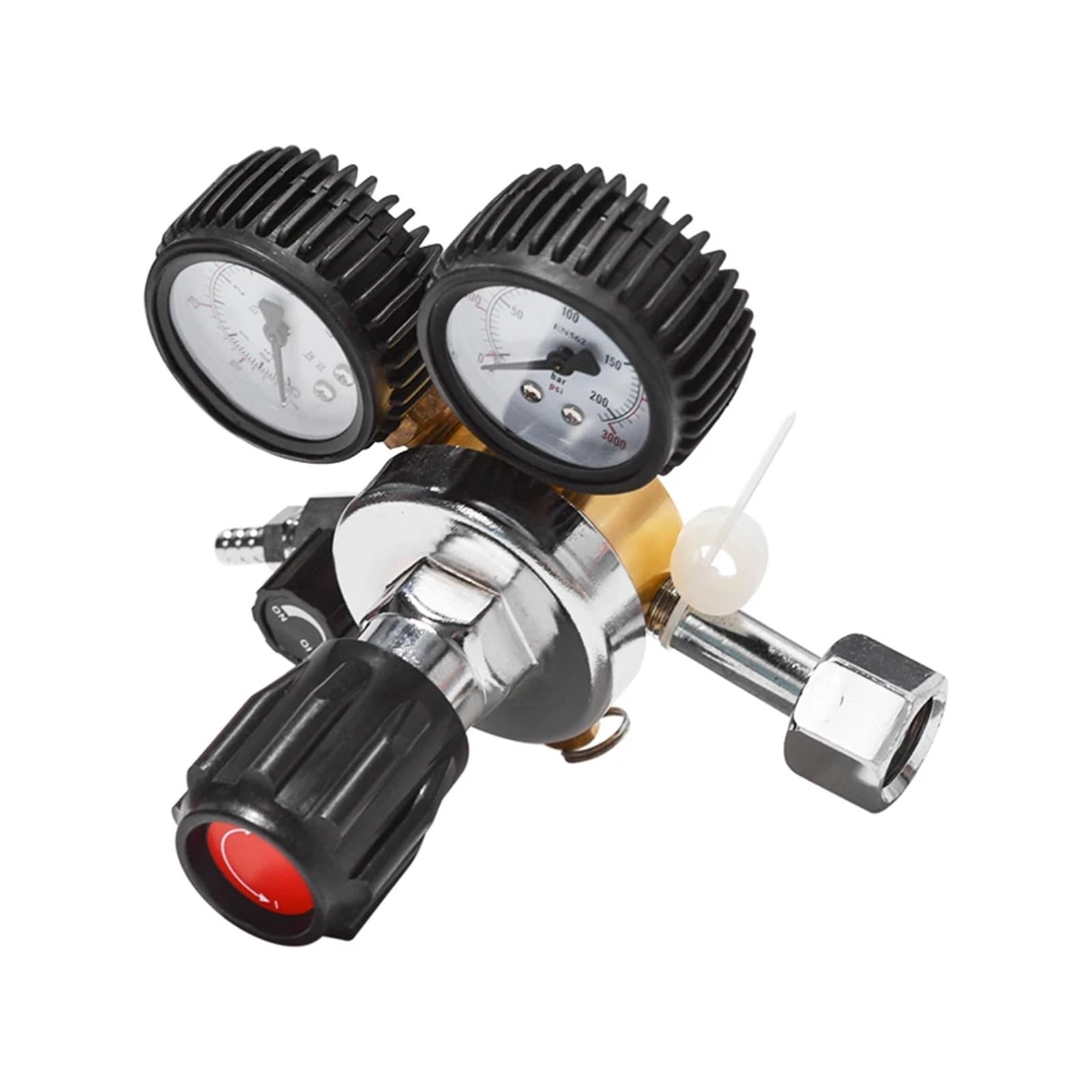 Regulador de Botella de Gas CO2, Reductor de presión de dióxido de Carbono for Bebidas, Cerveza, W21.8, Instrumento de medición regulador de Doble Calibre