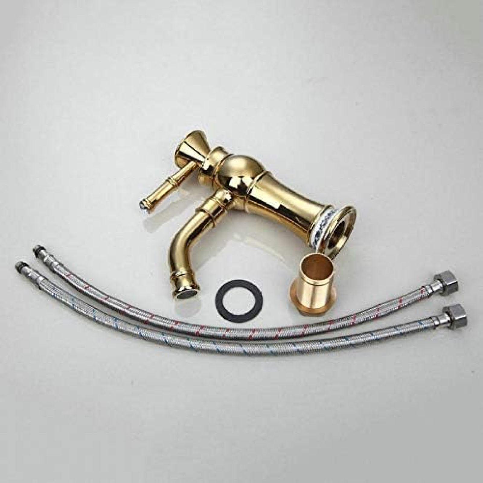 ponta☆ Bathroom Basin Sink Mixer Tap Faucet Golden Polish Diamond Handle