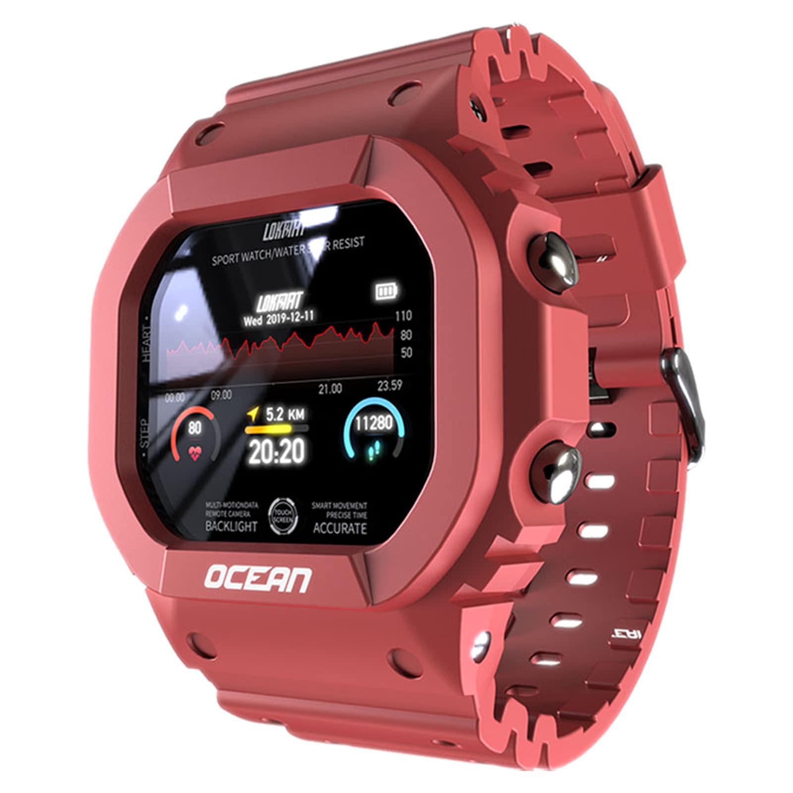 JZ&TS LOKMAT Ocean Smart Watch,Heart Rate Monitor?Fitness Tracker, Waterproof Sport Smartwatches for