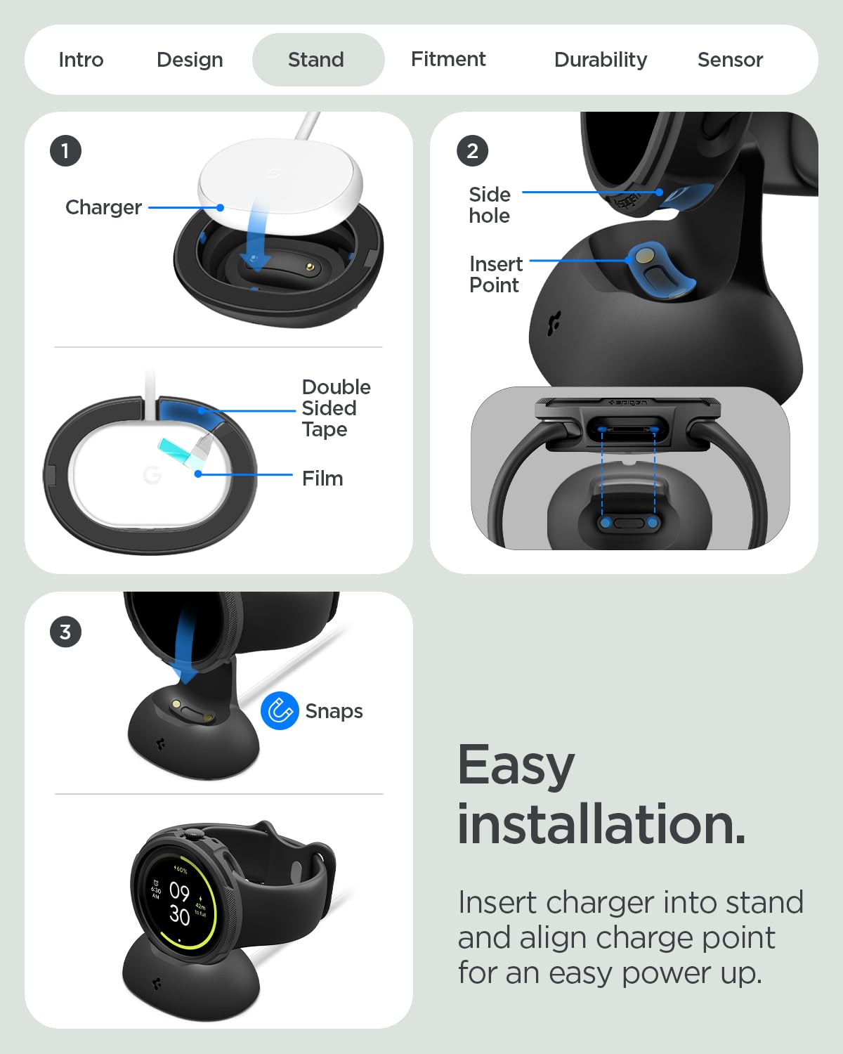 Amazon.com: Spigen for Pixel Watch 4 Case with Charger Stand 