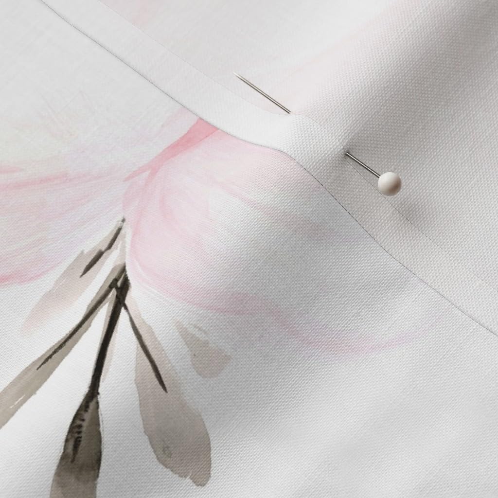 Spoonflower Fabric - Blush Floral Watercolor Pink Rose Flowers Botanical Printed on Petal Signature Cotton Fabric by The Yard - Sewing Quilting Apparel Crafts Decor