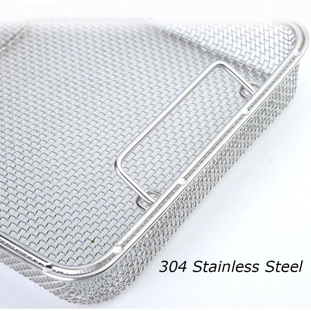 Bandeja de esterilización de Instrumentos médicos, Cesta de Malla de esterilización de operación de Instrumentos de Acero Inoxidable 304 para Instrumentos dentales médicos quirúrgicos (Size : 50cm*25