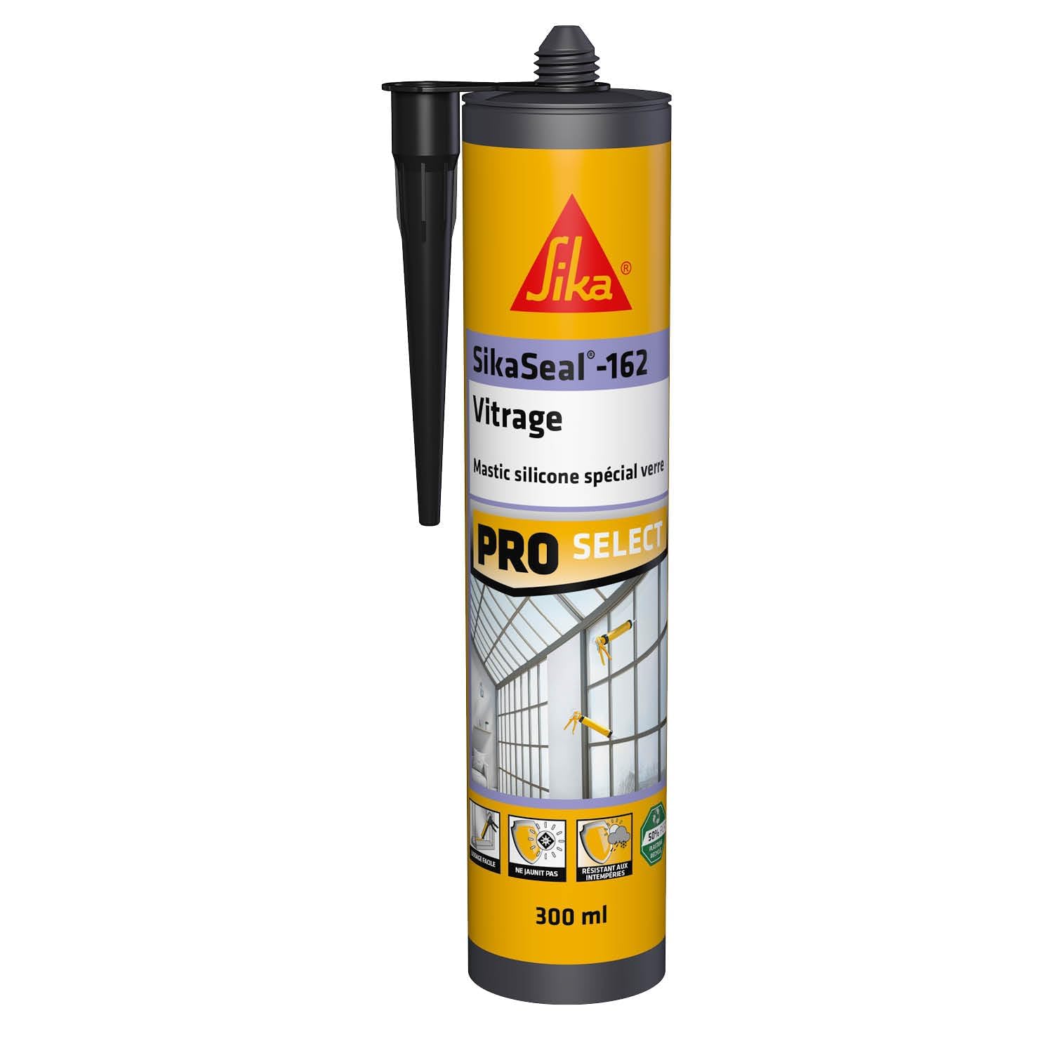 SIKA SikaSeal-162 Vetri Nero Silicone Speciale 300ml