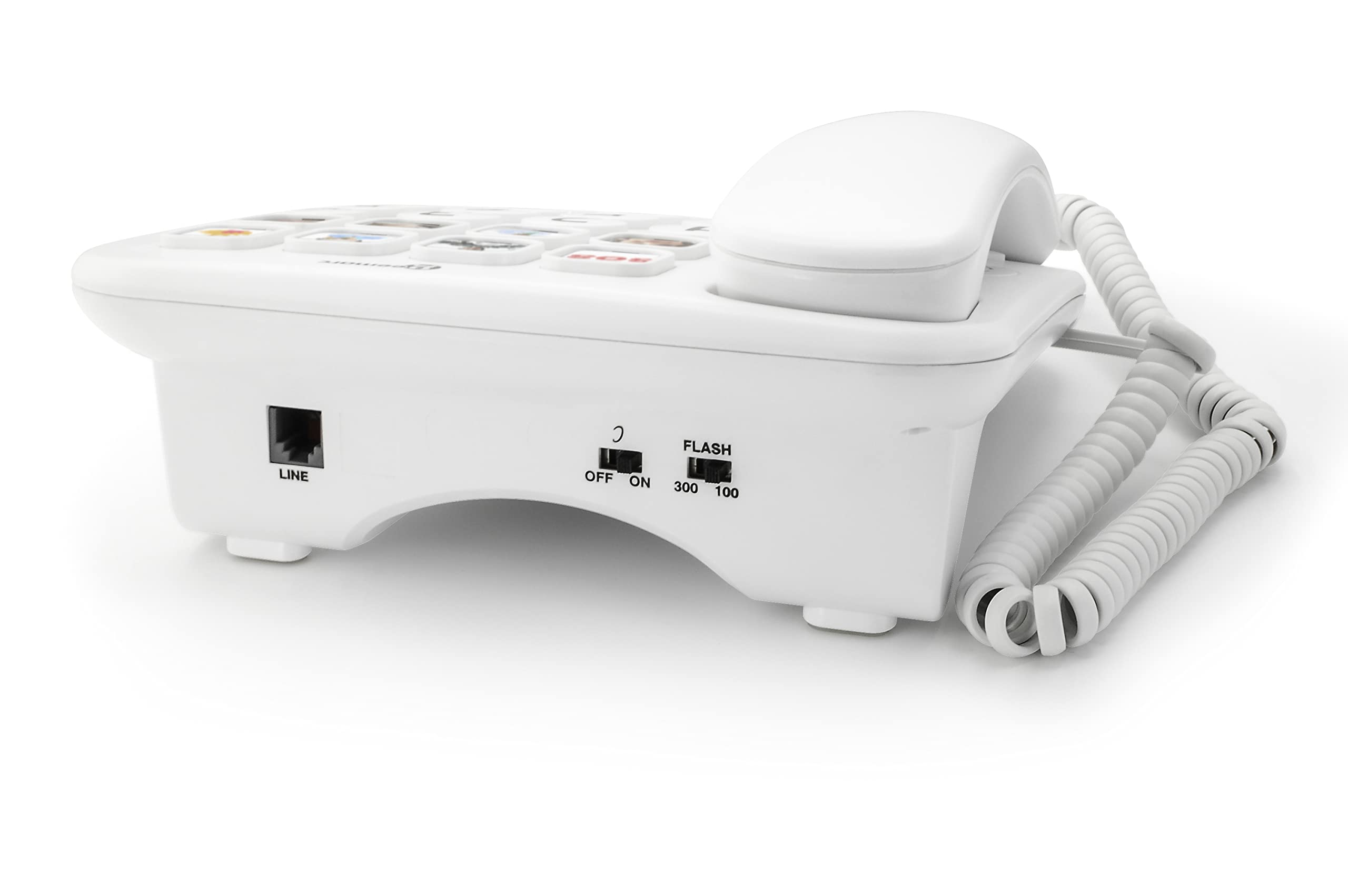 Geemarc Photophone 110 - Teléfono Fijo de Botones Grandes con Volumen de Recepción Amplificado y Teclas Fotográficas Personalizables para Mayores - Pérdida Auditiva de Baja a Media - Versión ES
