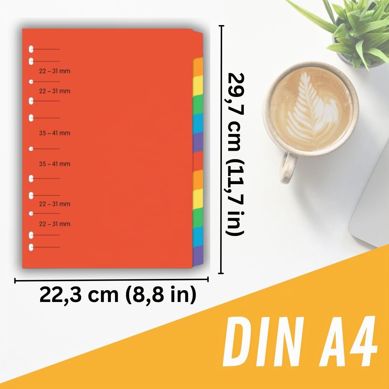 Perfect Line Intercalaires Classeur A4 DIN-A4, 12-Pièces, 5-Set, en Carton, Fabriqué en Allemagne