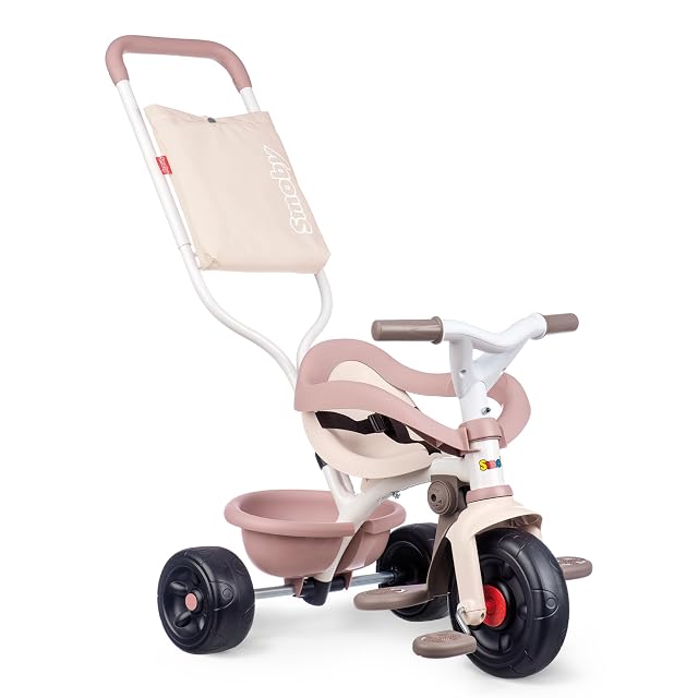 Smoby, Triciclo Evolutivo Be Fun Confort Rosa, Sillín Regulable, Bloqueo de Dirección, Cinturón de Seguridad