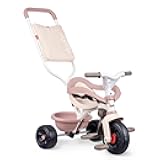 Smoby - 740417 Be Fun Comfort Pink Tricycle - Children's Bike from 10 Months - Evolutive - Parental Cane with Bag - Safety Bar